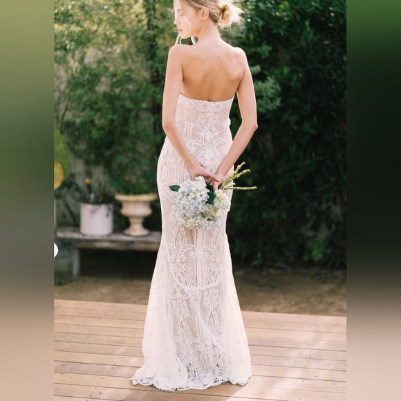 COPY - Stone Cold Fox Market Gown Bride Bridal Wedding Small Medium Slip Lace - Picture 5 of 16